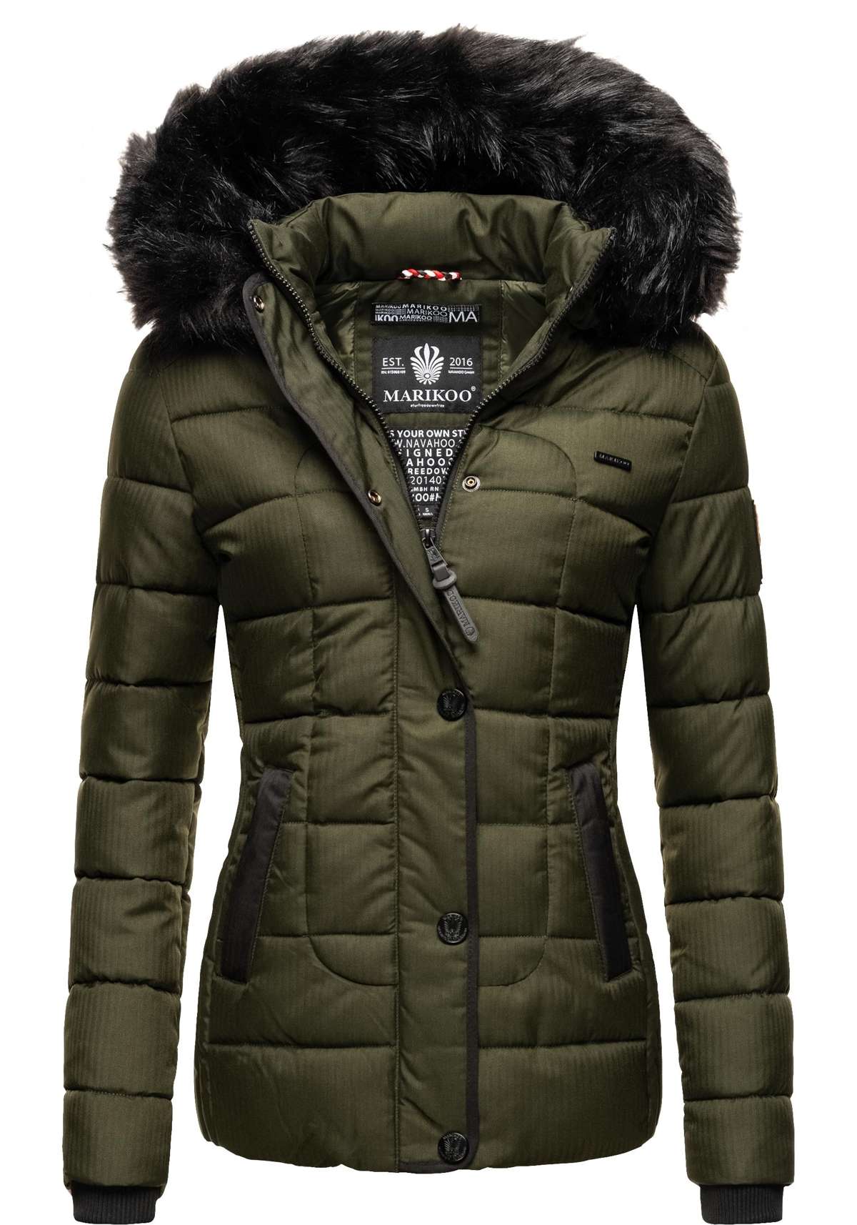 Стеганая куртка с капюшоном, модная зимняя куртка с капюшоном из искусственного меха