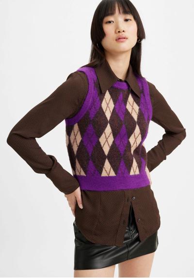 Жилет-свитер в олдскульном стиле с классическим узором аргайл.