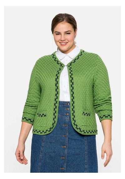 Кардиган традиционного вида с декоративной каймой Große Größen