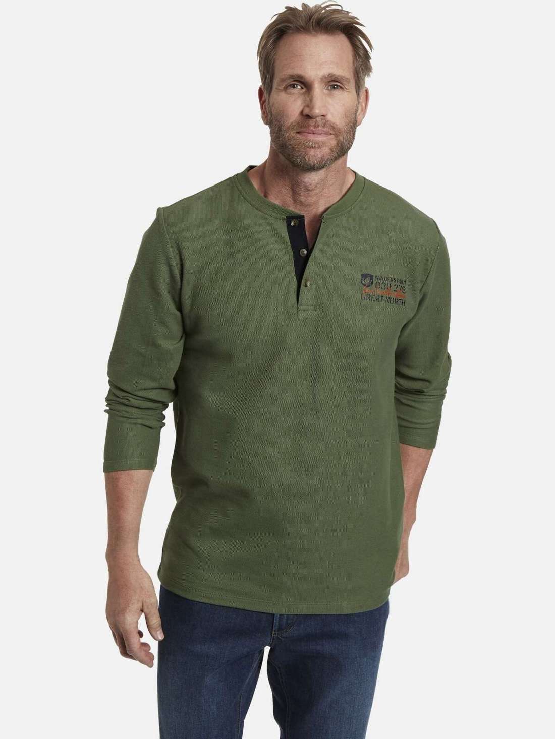 Рубашка с длинными рукавами вафельной структуры Langarmshirt IVOR
