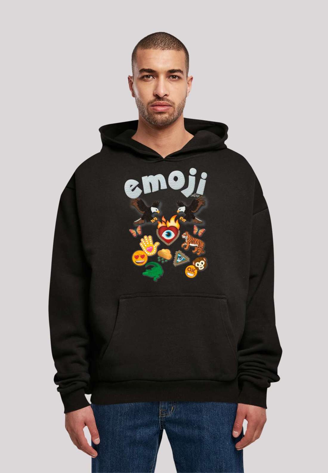 Толстовка с капюшоном emoji couture logo with icons