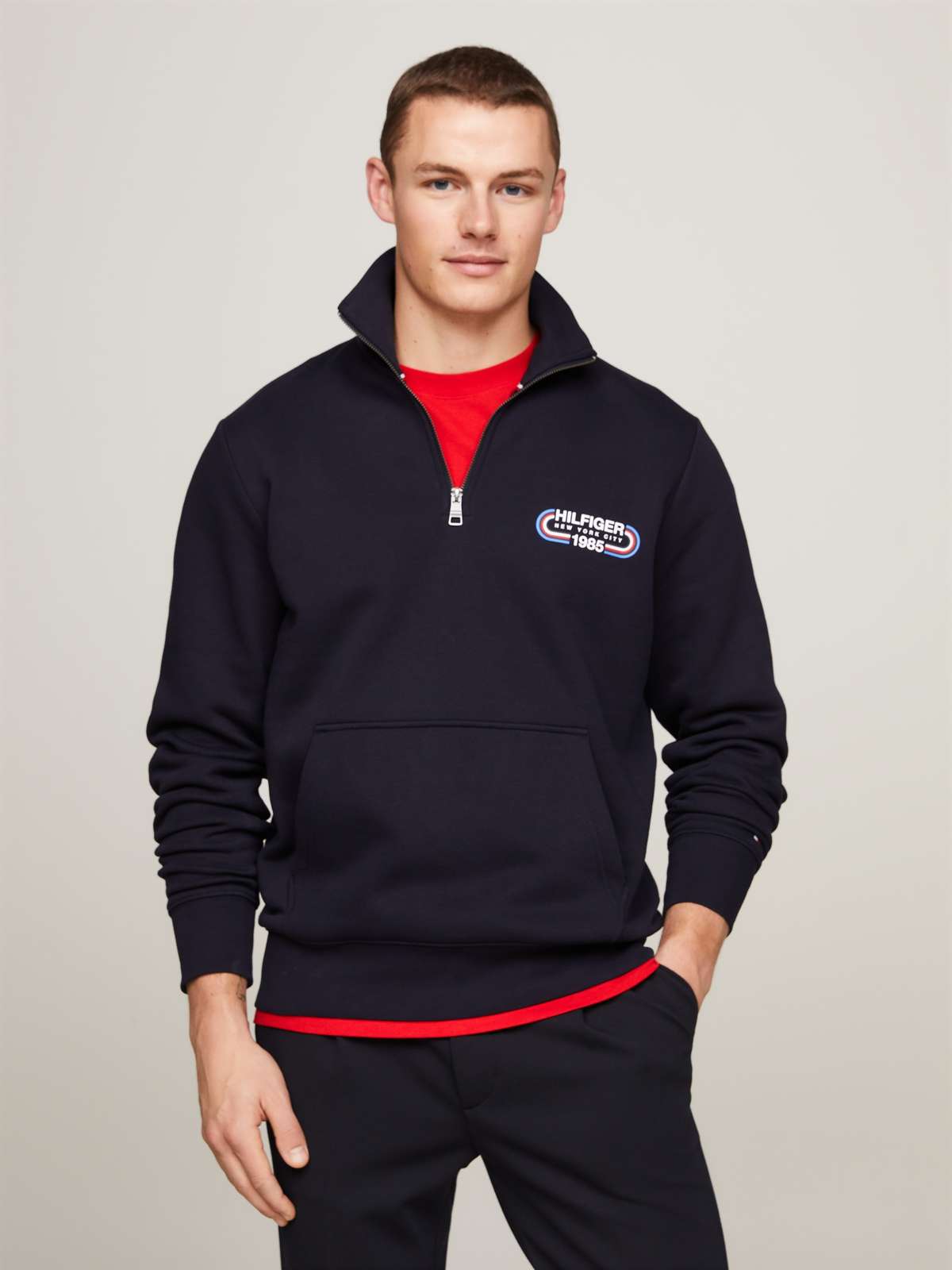 толстовка HILFIGER TRACK GRAPHIC HALF ZIP