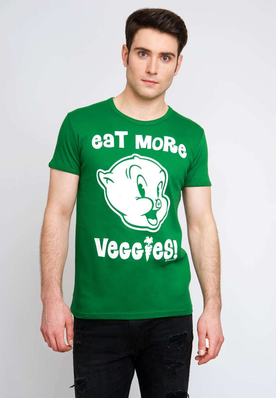 Футболка с принтом Pig Dick Looney Tunes - Eat More Veggies