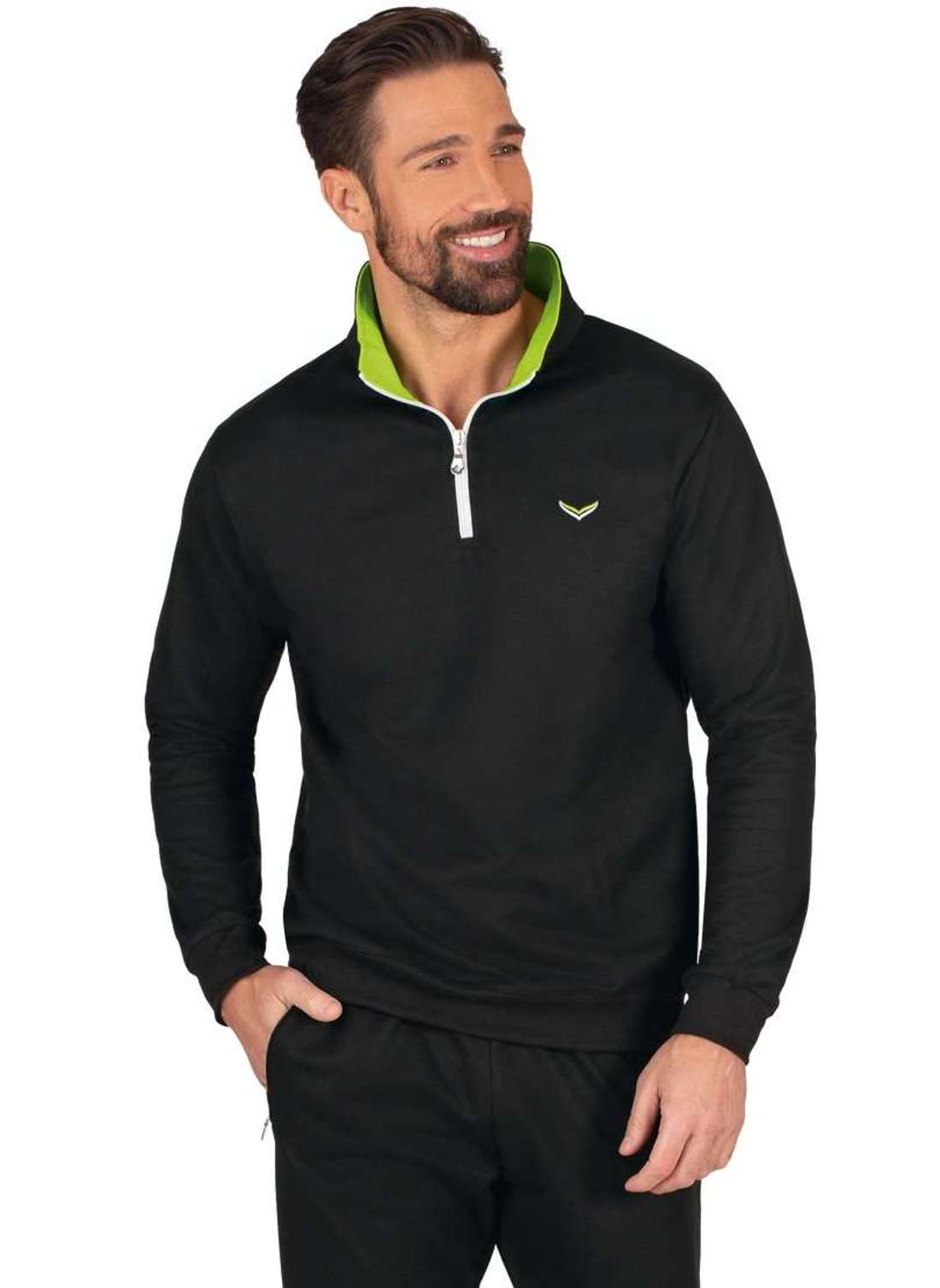 толстовка TRIGEMA Sweatshirt mit Kragen und Reißverschluss