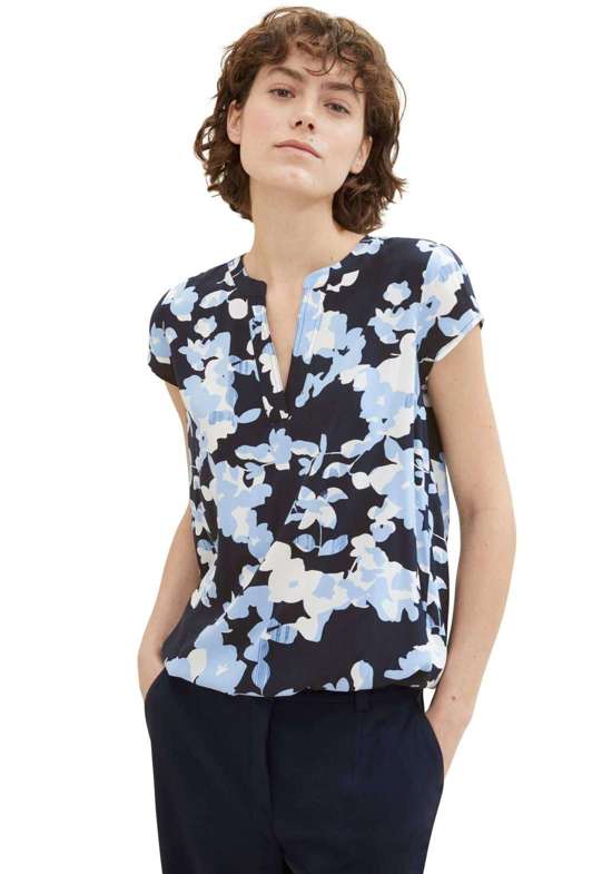 blue cut floral design