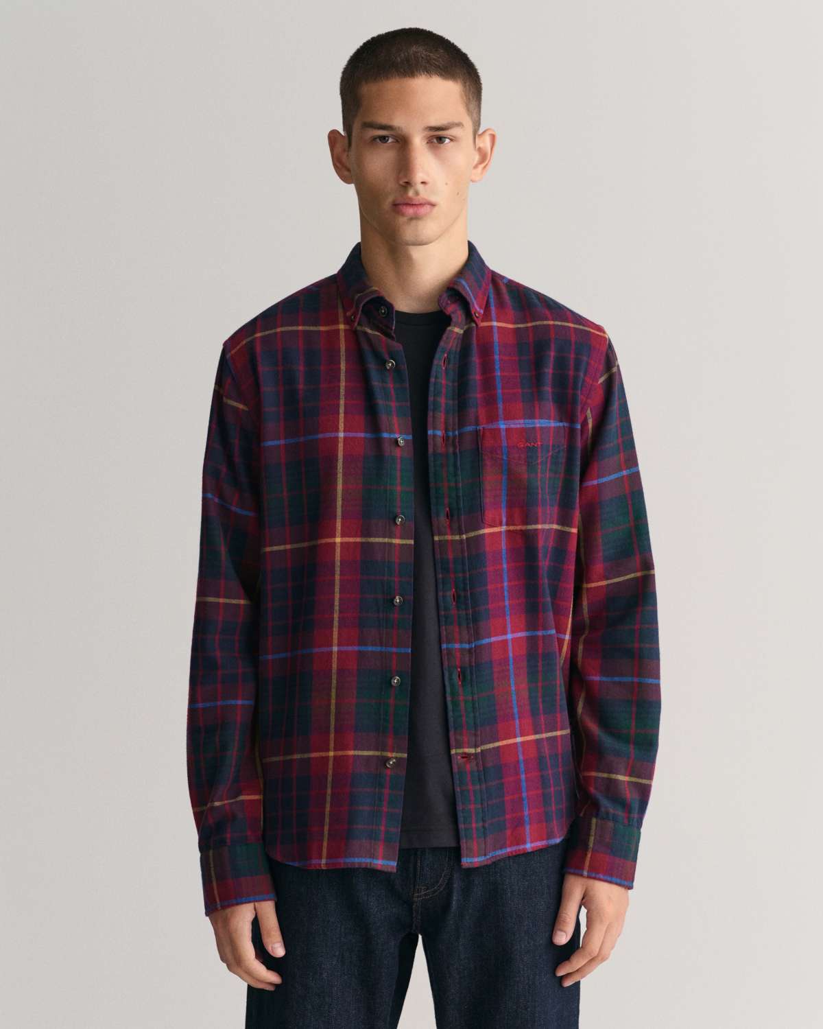 Рубашка с длинным рукавом Regular Fit Flannel Kariert dicker pflegeleicht warm