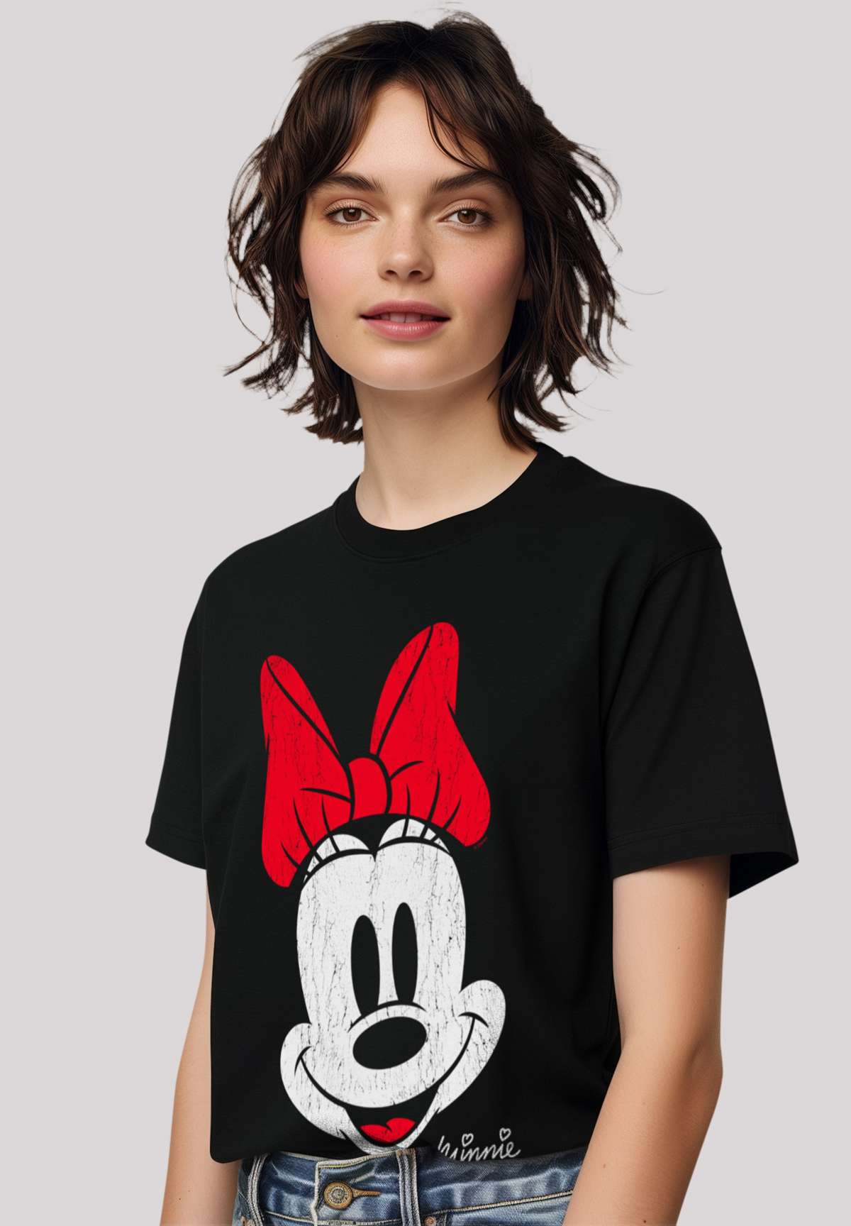 футболка Disney Micky Maus Minnie Gesicht Vintage Look