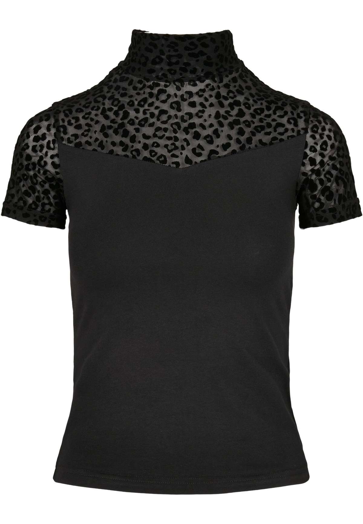 футболка Urban Classics Damen Ladies Flock Lace Turtleneck Tee