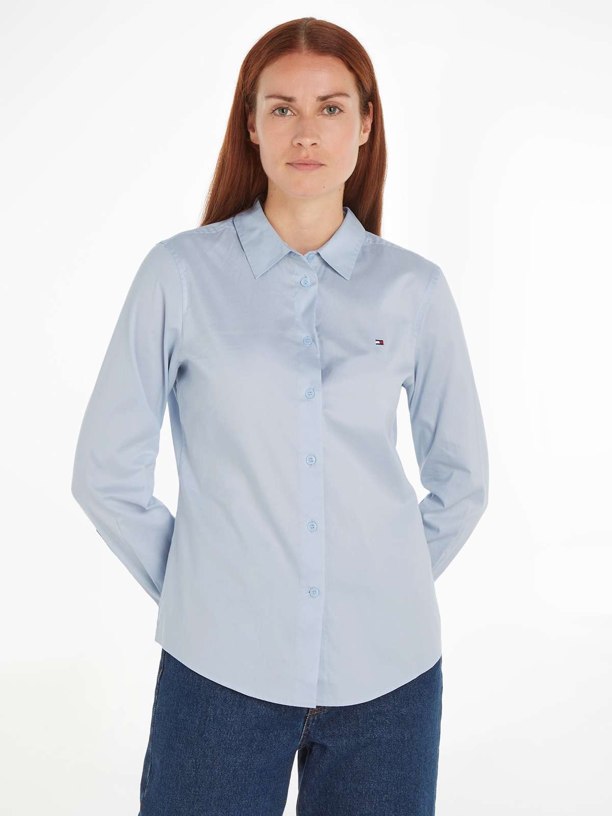 Блузка-рубашка с вышивкой логотипа »STRETCH OXFORD REGULAR SHIRT«