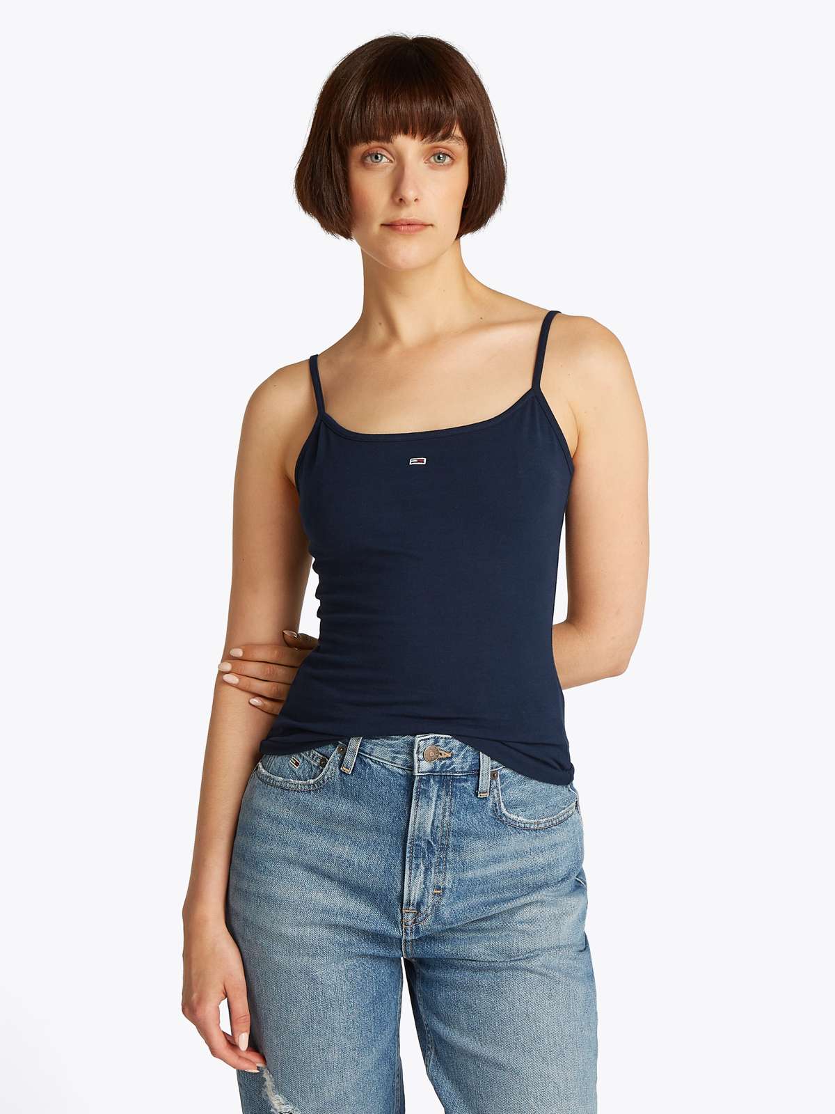 Топ-спагетти с вышитым логотипом TJW ESSENTIAL STRAP TOP EXT