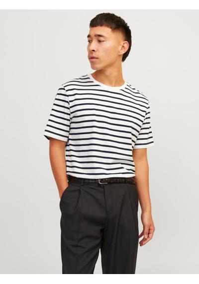Cloud Dancer Stripes:Navy Blazer