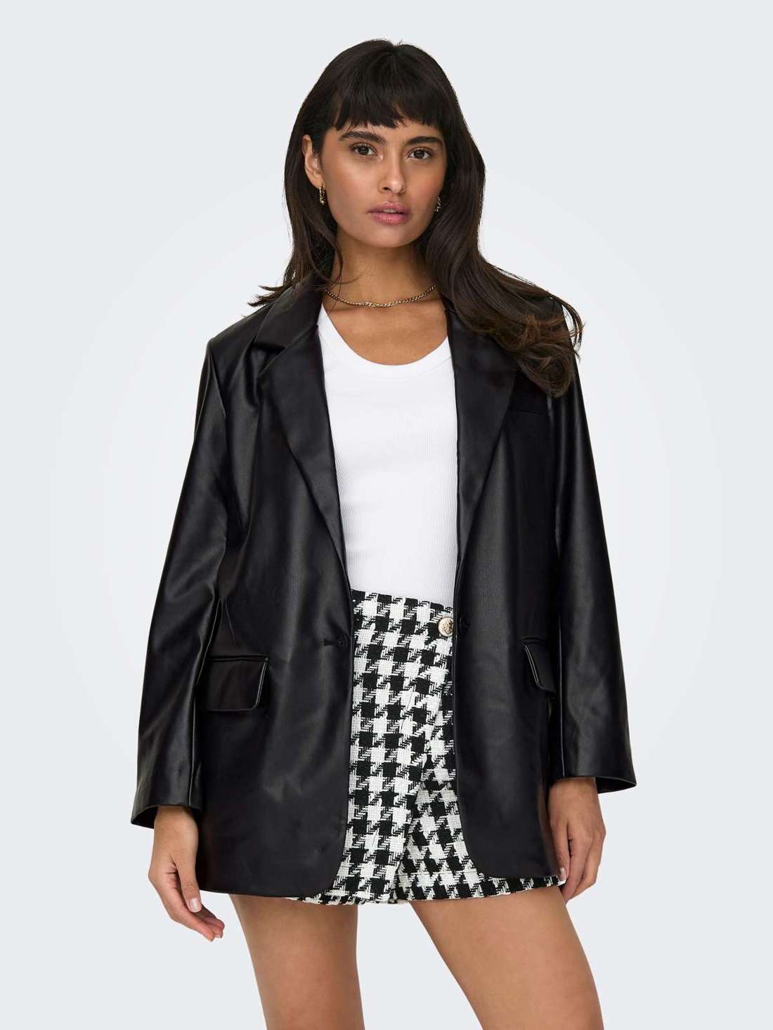 Блейзер из искусственной кожи ONLLANA L/S OVS FAUX LEA BLAZER TLR NOOS