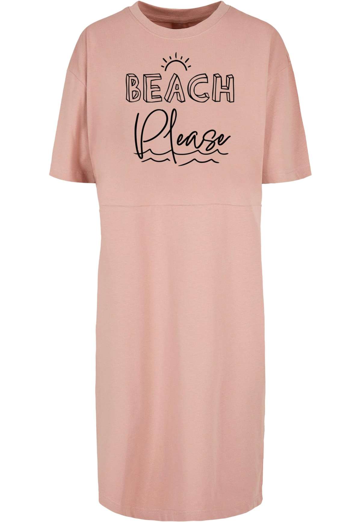 Платье-рубашка »Damen Ladies Beach Please Oversized Slit Tee Dress«