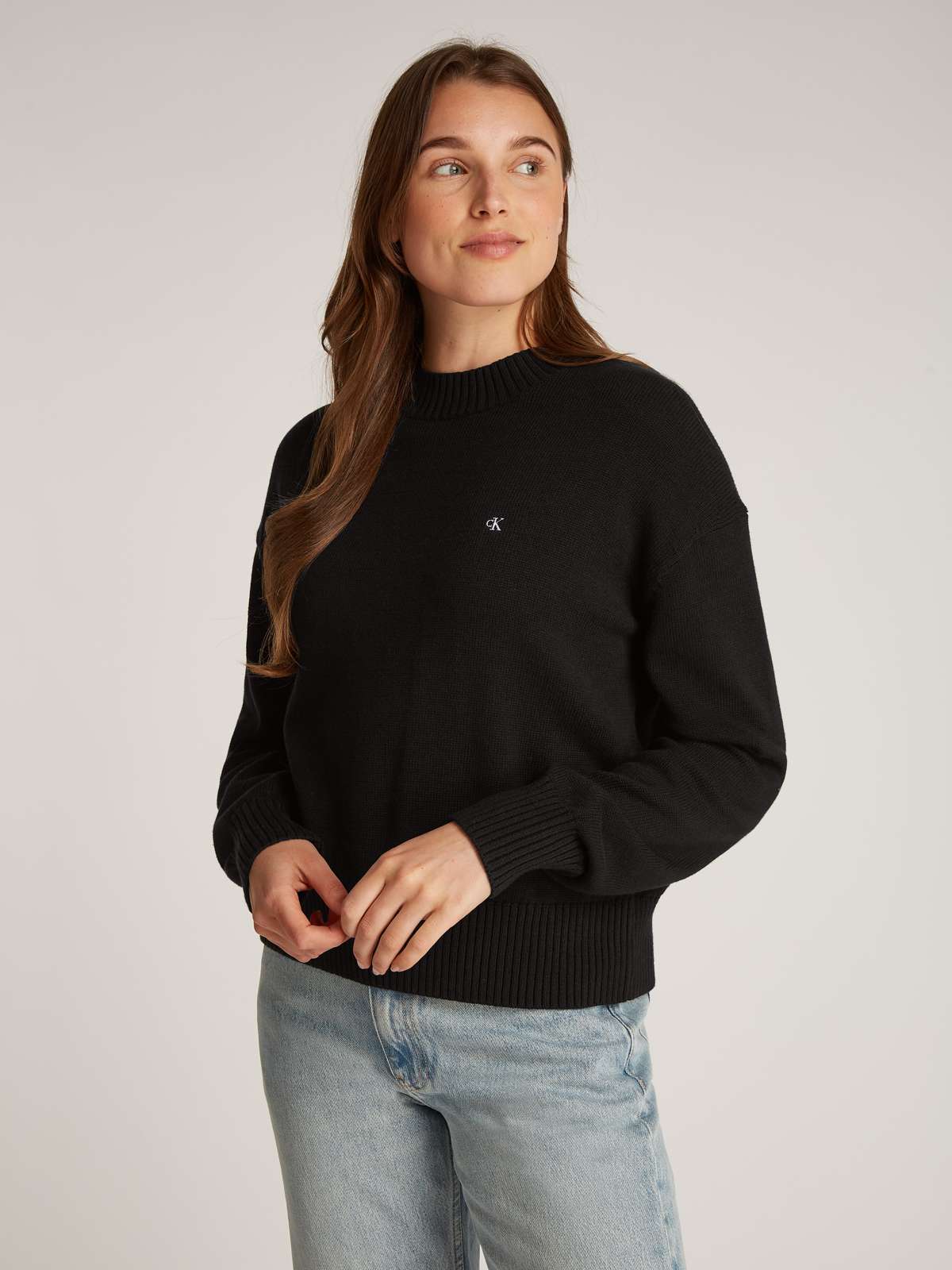 Свитер с круглым вырезом и вышивкой логотипа MONOGRAM EMBRO CREWNECK SWEATER