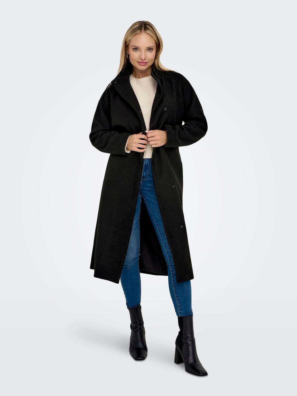 Длинное пальто ONLEMMA LIFE HIGH NECK COAT OTW