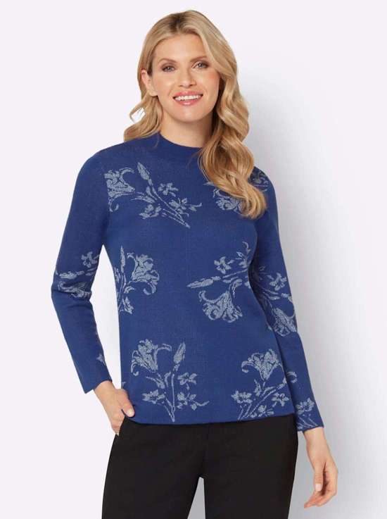 синий яркий - синий-С рисунком