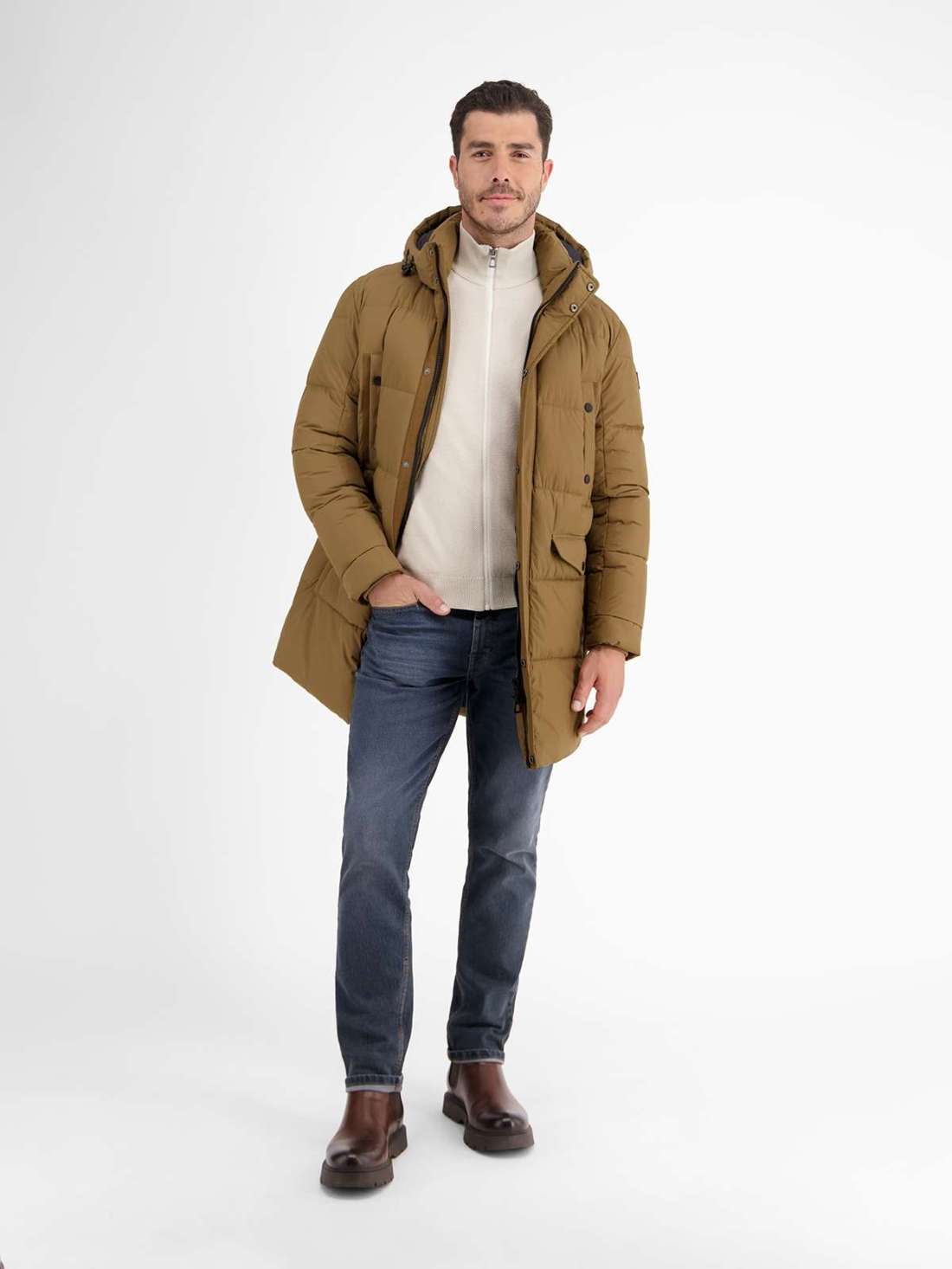 Стеганая куртка с капюшоном LERROS Lange Steppjacke im Parka-Design, dick gefüttert