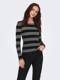 Dark Grey Melange Stripes:BLACK