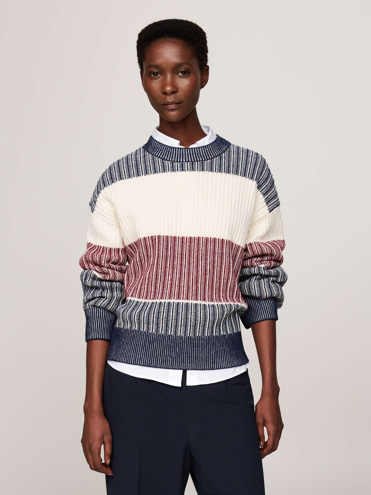 Вязаный свитер с полоской Tommy Hilfiger Global Stripe GLOBAL STP ALL OVER SWEATER