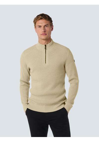 Свитер с высоким воротником No Excess Jacquard-Pullover mit halbem Reißverschluss
