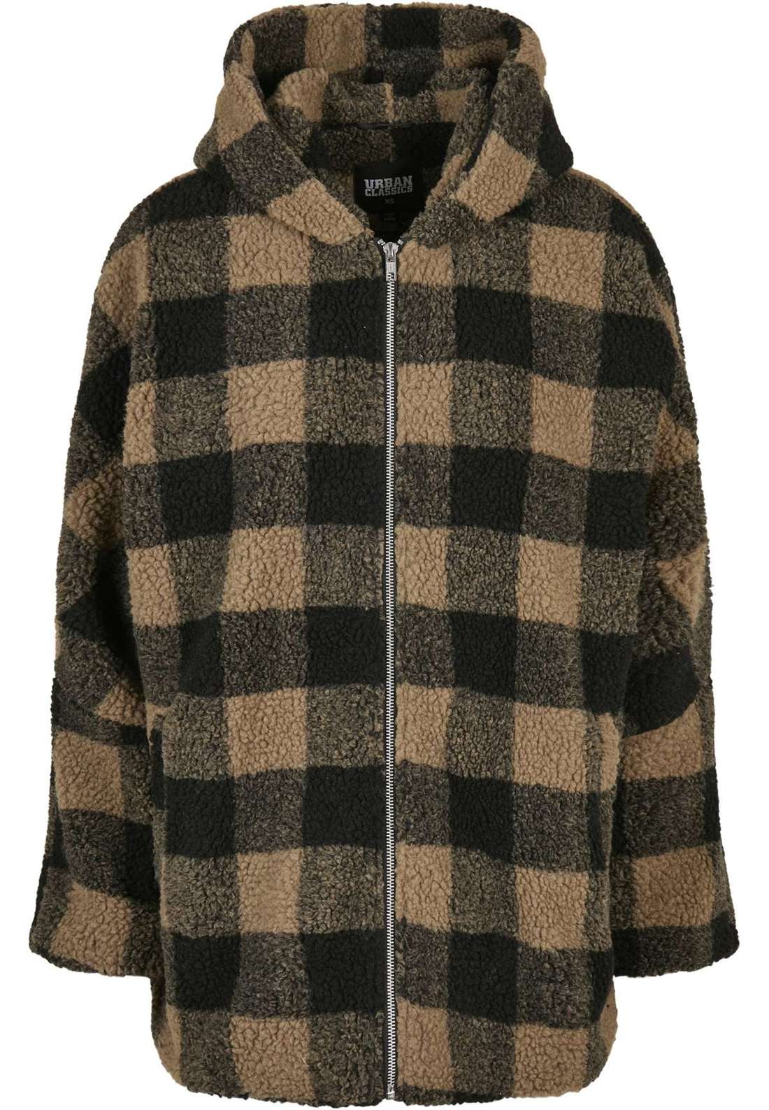 Зимняя куртка Urban Classics Damen Ladies Hooded Oversized Check Sherpa Jacket