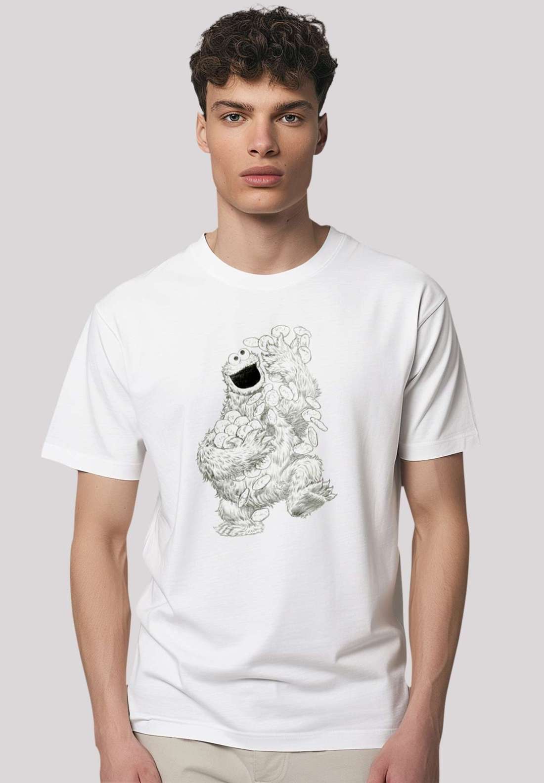 футболка Sesamstraße Cookie Monster Pencil Drawing