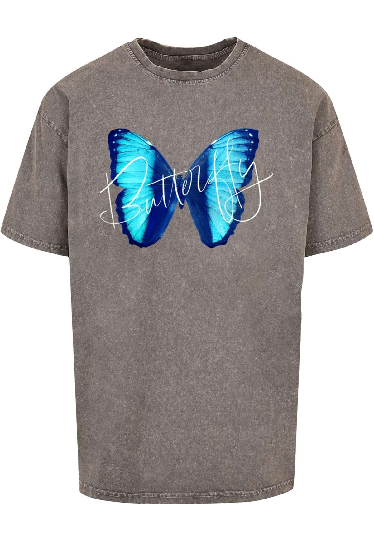 футболка»Herren Butterfly Blue Acid Washed Heavy Oversized Tee«