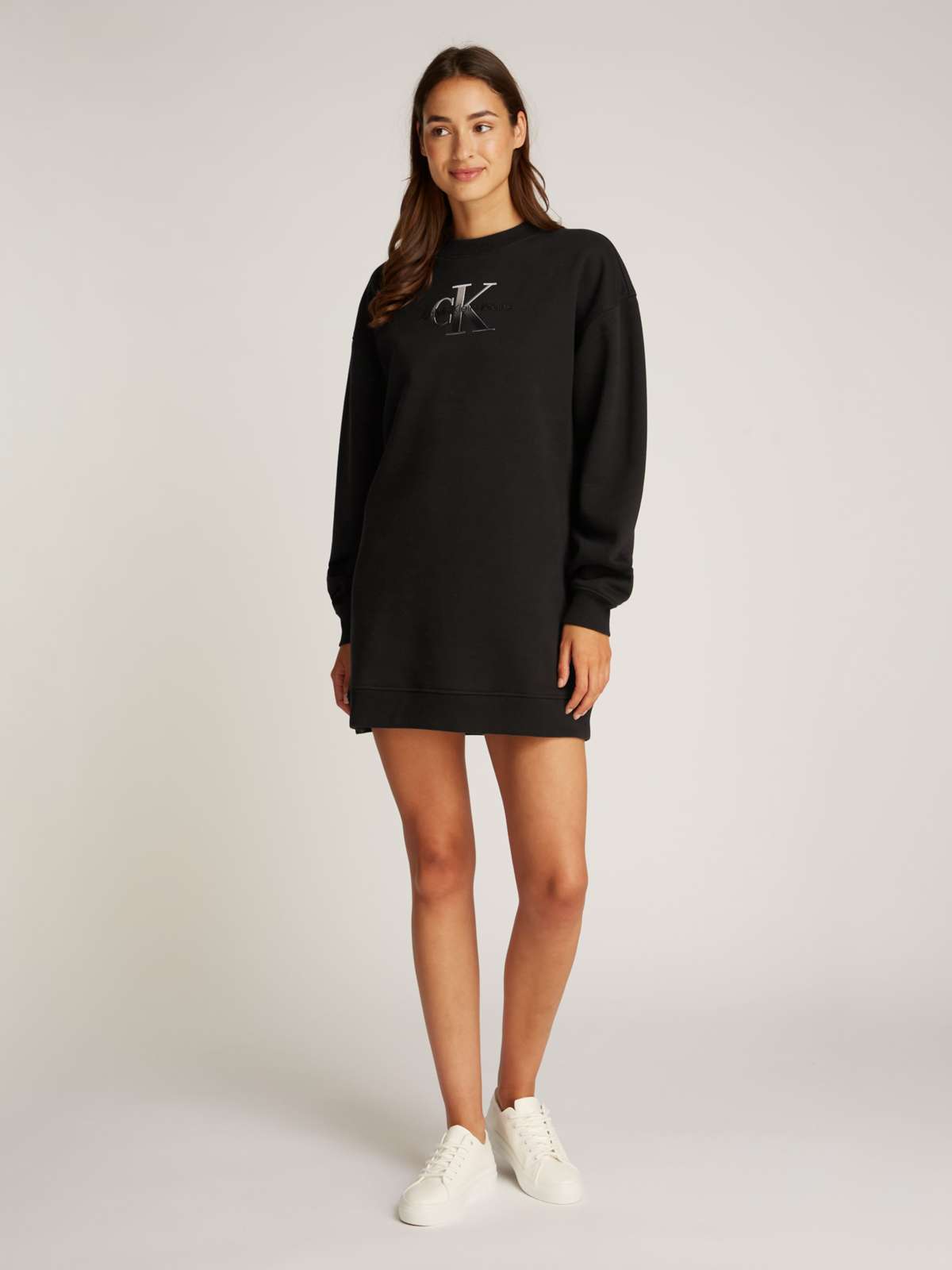 Платье-свитшот с вышивкой логотипа EMBROIDERED MONOLOGO CREW DRESS