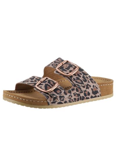 Мюли, летние туфли, тапочки в леопардовом стиле, ширина G = широкая.
