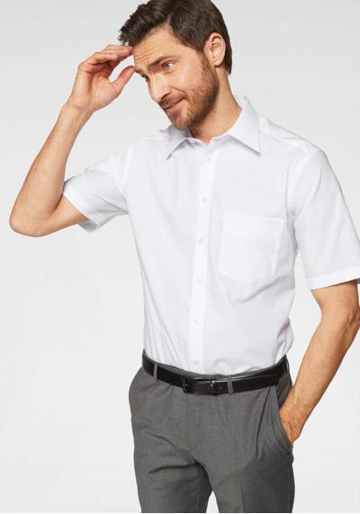 Рубашка деловая, рубашка с короткими рукавами и нагрудным карманом, негладкая.