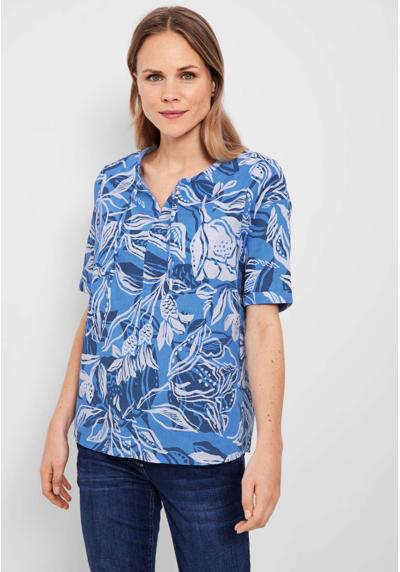 Блузка-рубашка с цветочным принтом по всей поверхности