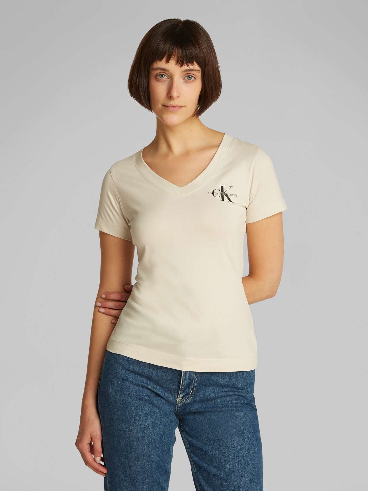 Футболка с логотипом бренда 2-PACK MONOLOGO V-NECK TEE