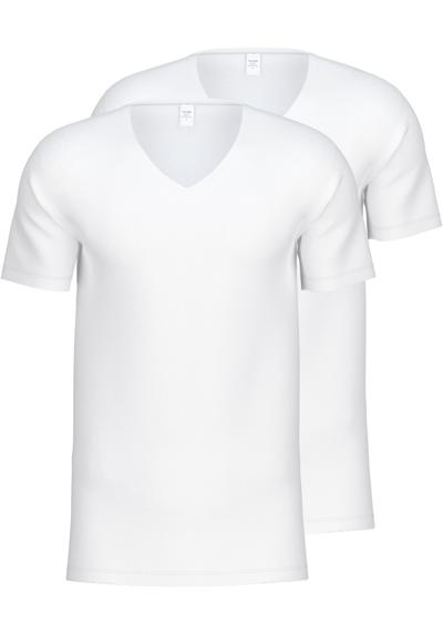 Рубашка с короткими рукавами, V-образным вырезом и идеальной посадкой.