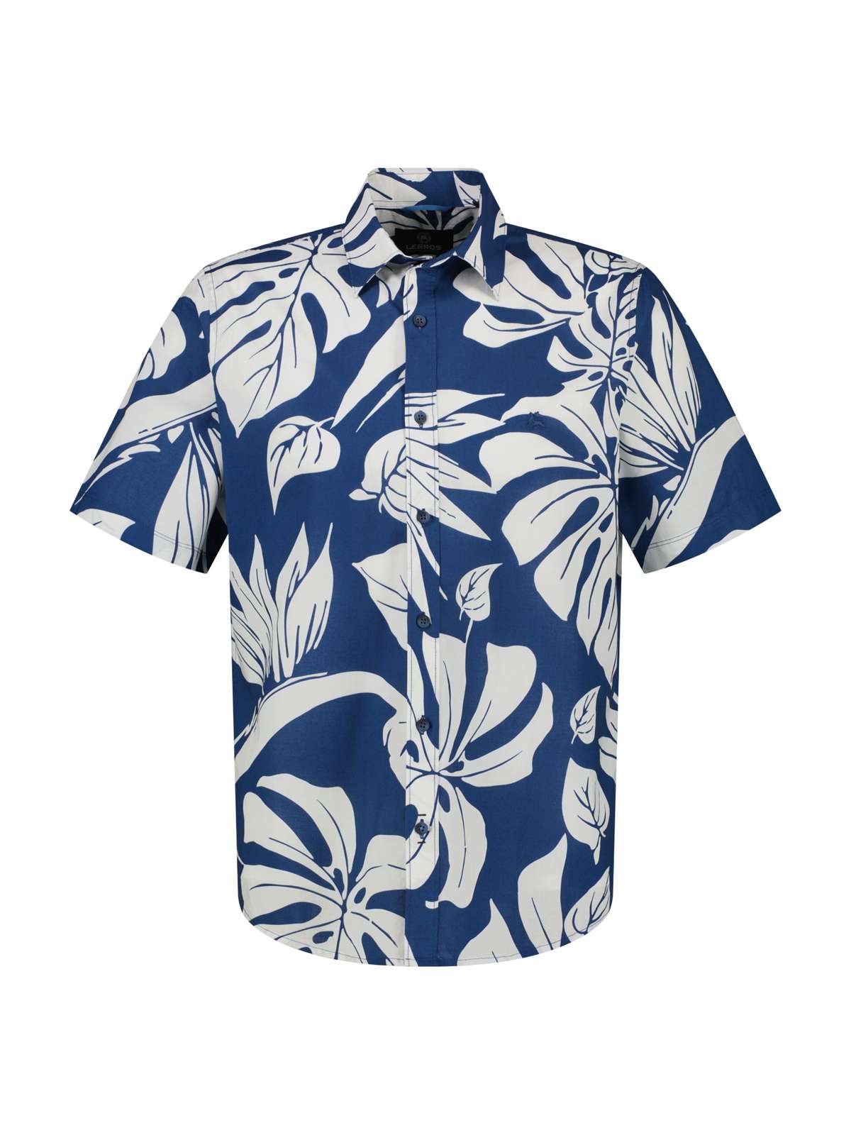Гавайская рубашка с цветочным принтом и планкой на пуговицах