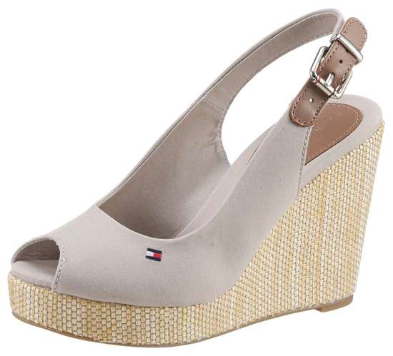 Босоножки на танкетке с регулируемой пряжкой ICONIC ELENA SLING BACK WEDGE