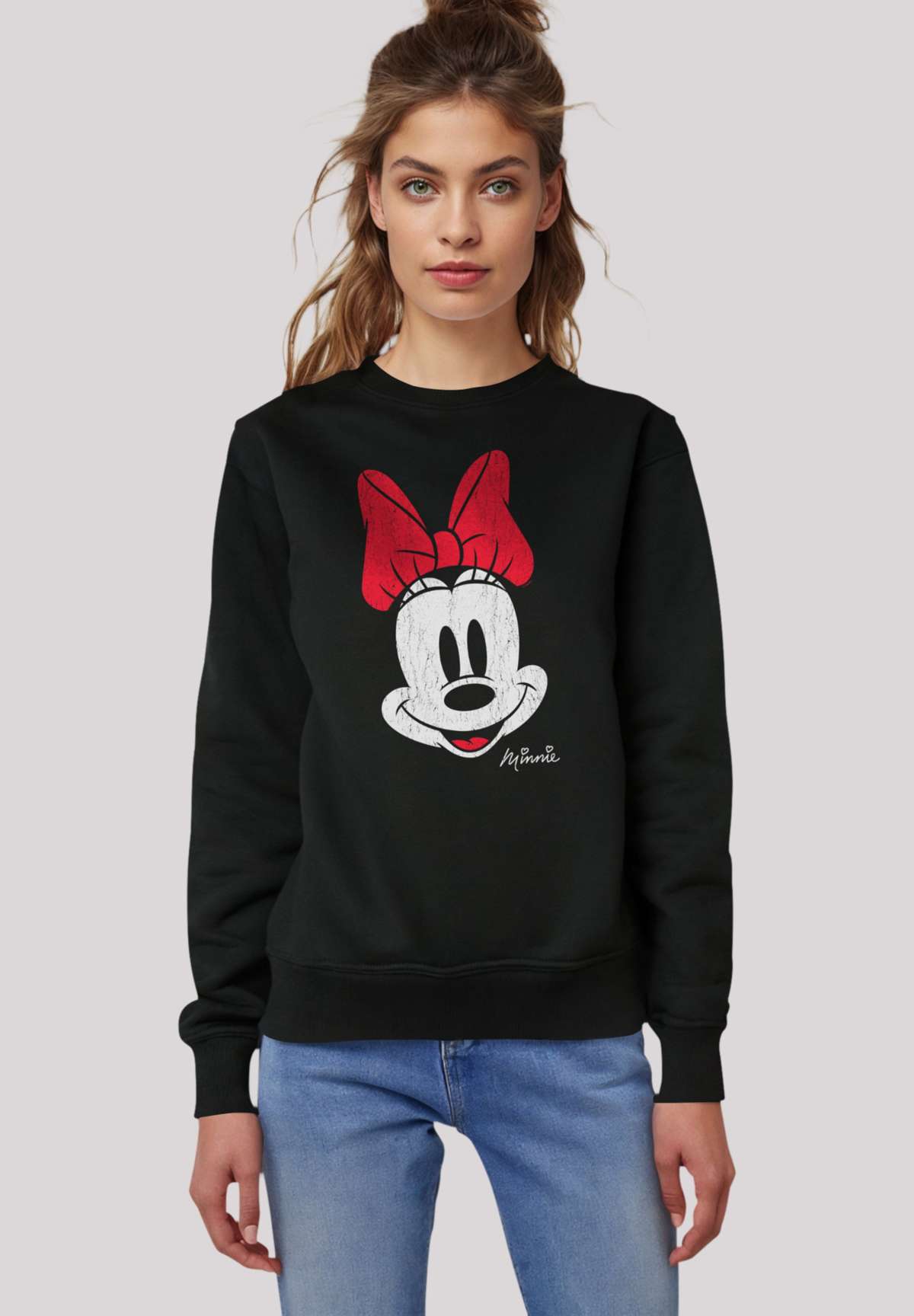 толстовка Disney Micky Maus Minnie Gesicht Vintage Look