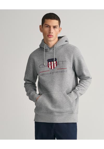 Худи с модной вышивкой логотипа на груди. REG ARCHIVE SHIELD HOODIE