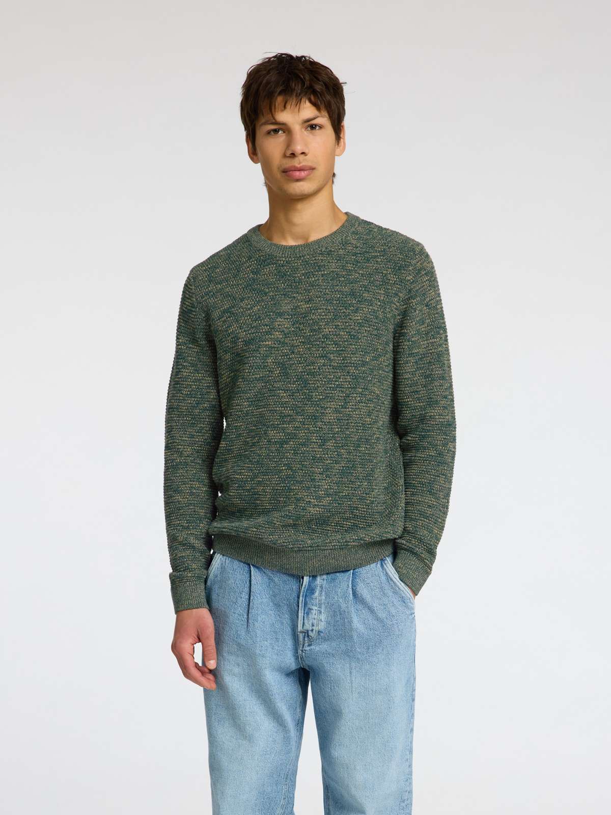 Свитер с круглым вырезом SLHVINCE LS KNIT BUBBLE CREW NECK NOOS