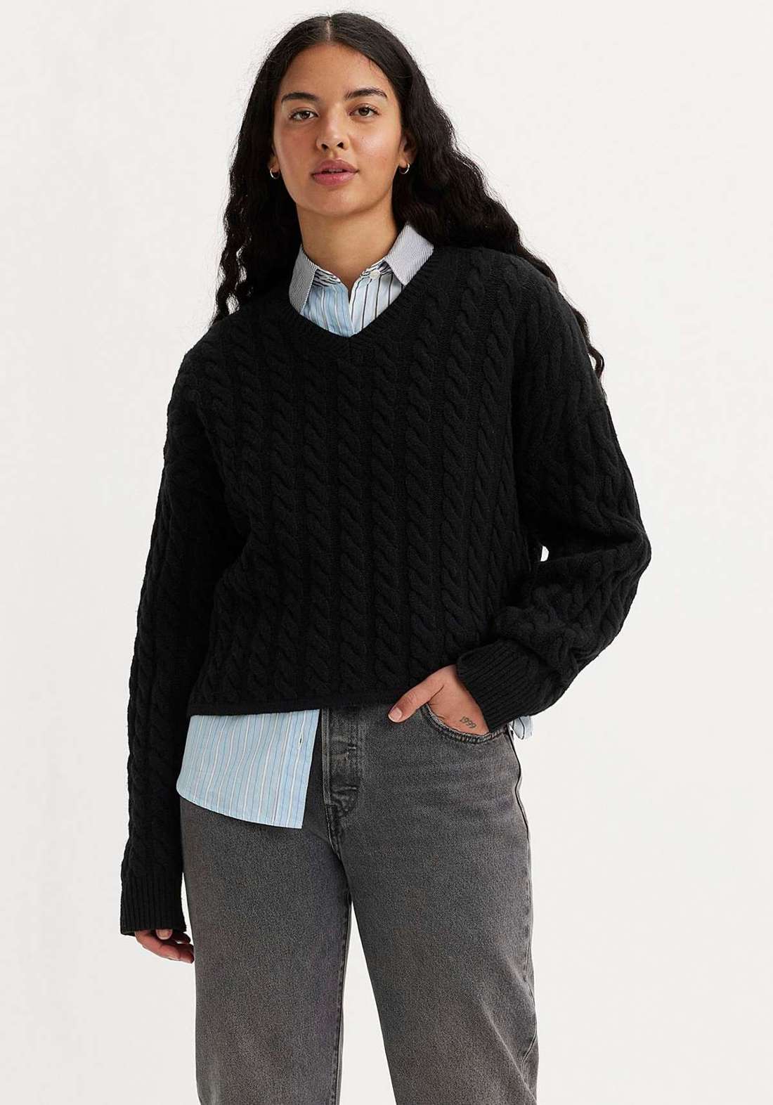 Вязаный свитер косой вязки RAE SWEATER NEUTRALS