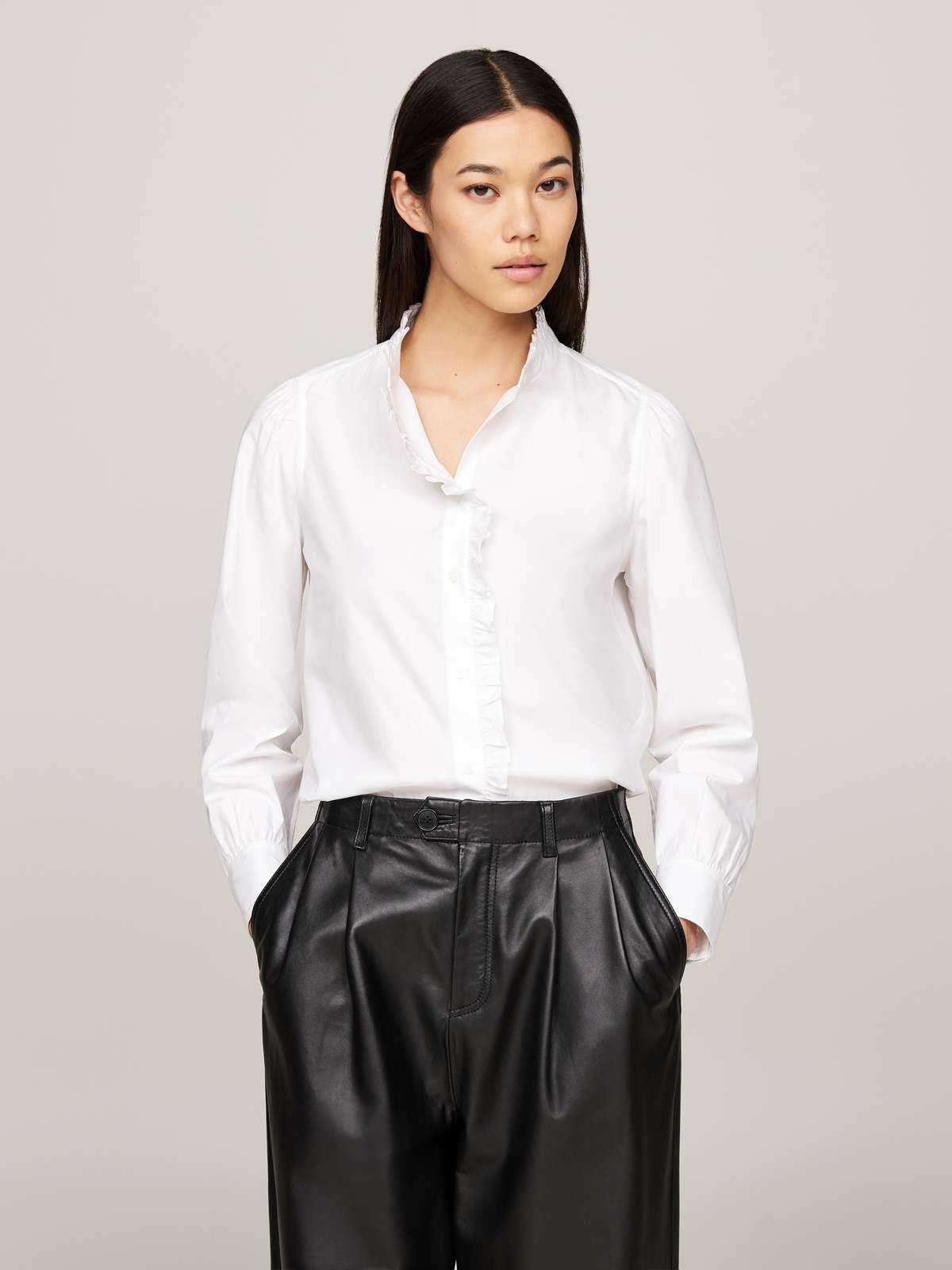 Блузка-рубашка с рюшами »COTTON FRILL RELAXED SHIRT«