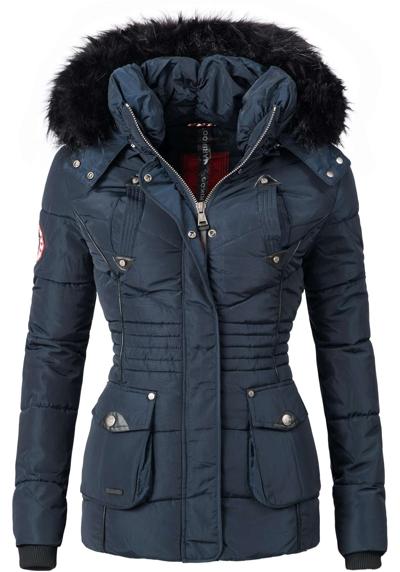 Стеганая куртка с капюшоном, элегантная зимняя куртка с капюшоном из искусственного меха