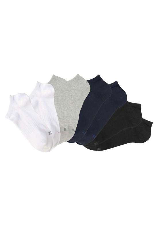 2x weiß, 2x hellgrau-meliert, 2x marine, 2x schwar