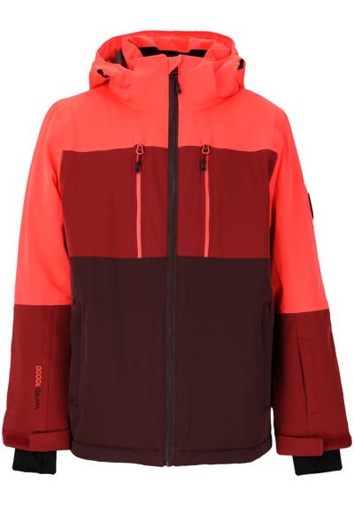 Лыжная куртка в модном цветовом дизайне.