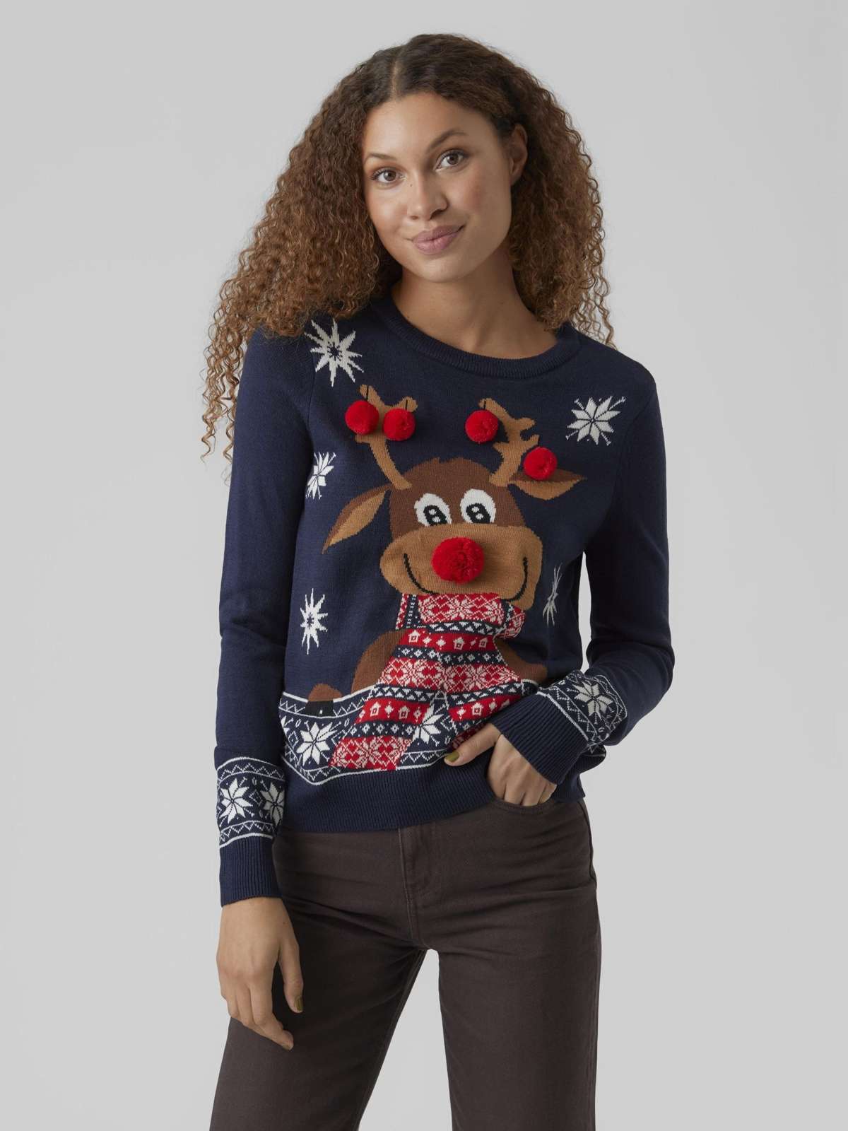 Рождественский свитер VMNEWFROSTYDEER LS O-NECK BLOUSE XMAS