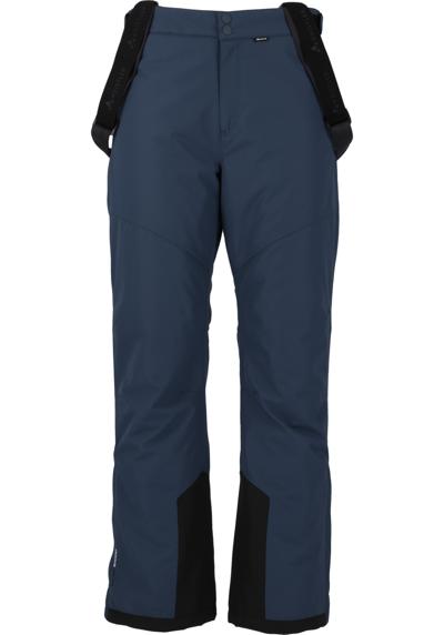 Лыжные брюки с подтяжками и водонепроницаемыми свойствами.