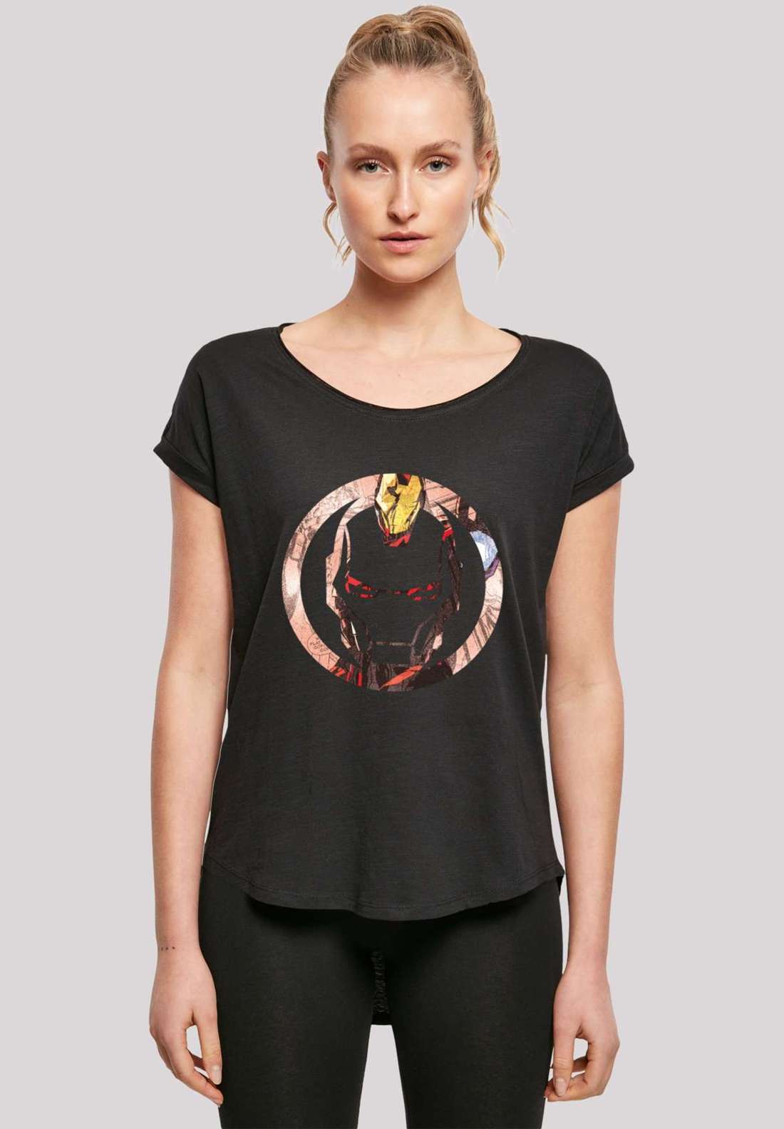 футболка Long Cut T-Shirt `Marvel Iron Man Montage Symbol`