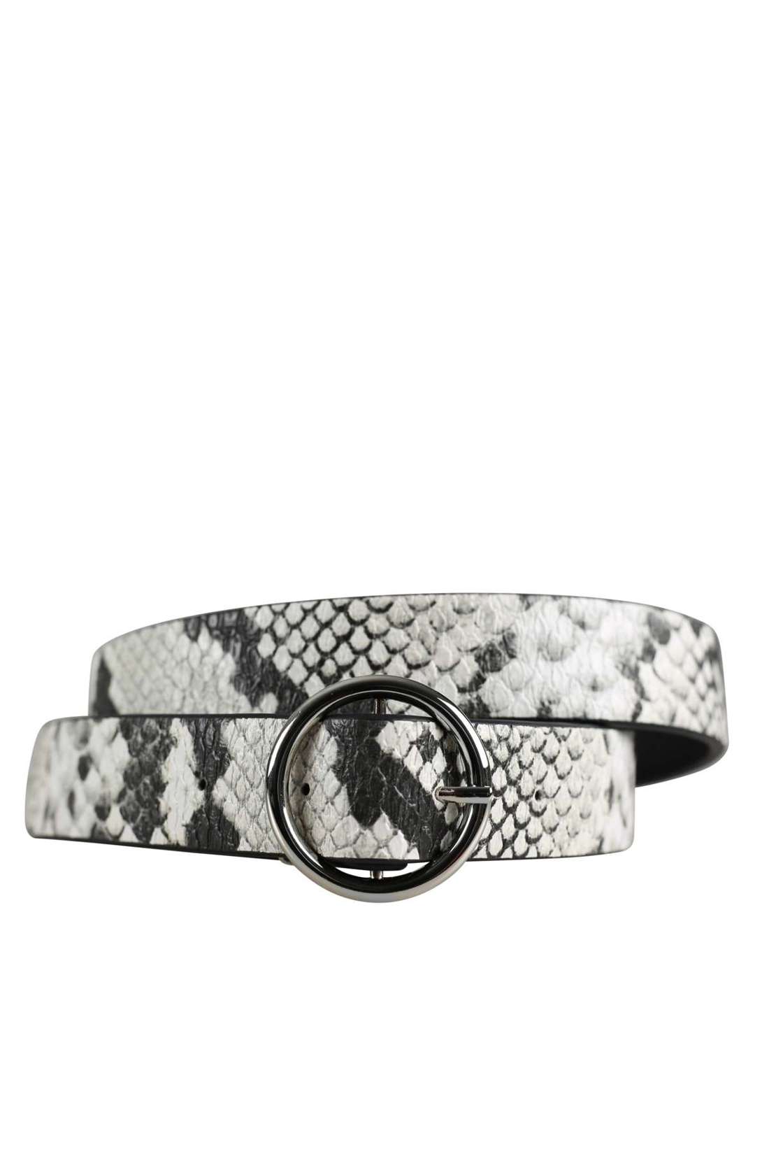 Синтетический ремень с великолепным змеиным принтом. Kleo