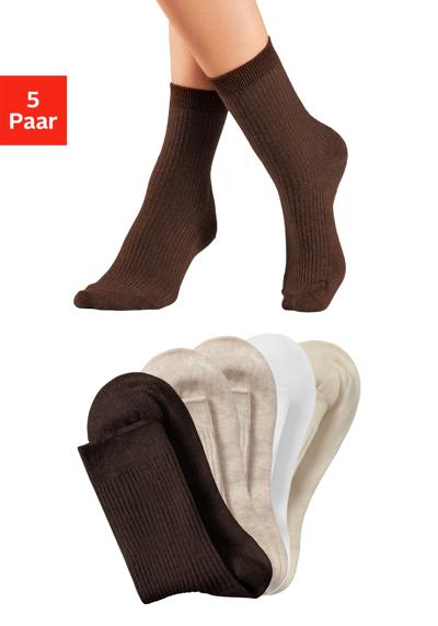 1x braun 2x camel meliert, 1x ecru, 1x weiß