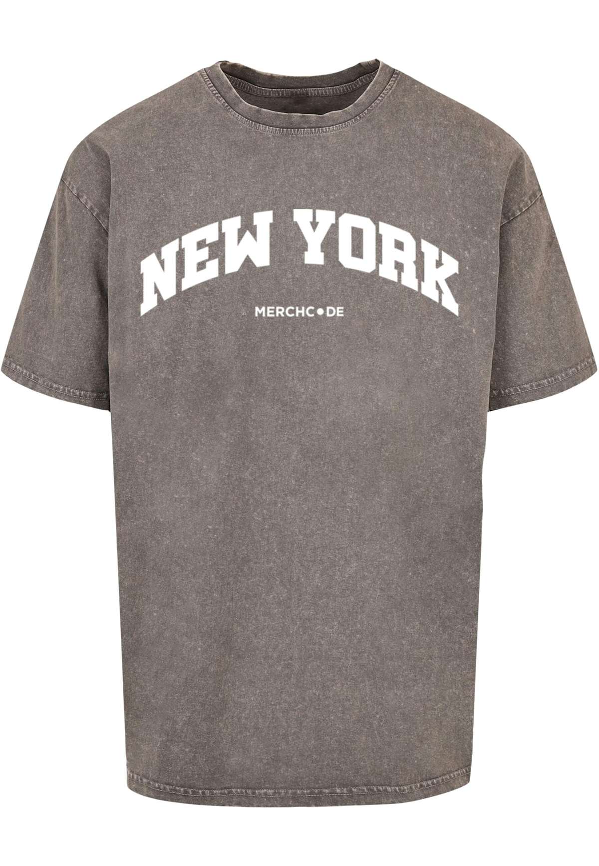 футболка Herren New York Wording - Acid Washed Oversize Tee