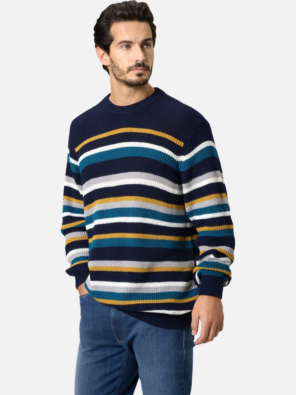 Жилет-свитер стильной ребристой вязки. Pullover VESTAZZURRO